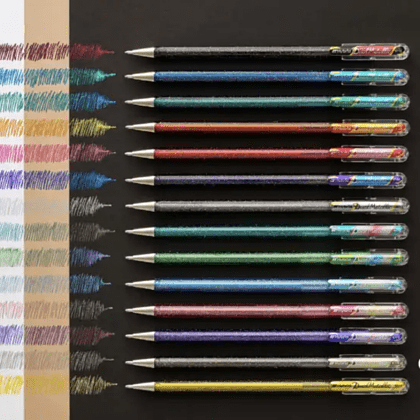 Ручка гелевая "Dual Metallic", 1.0 мм, золотой+металлик, красный+золотой - 3