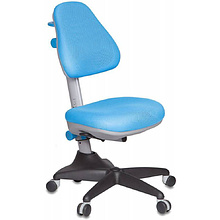 Кресло "Бюрократ KD-2", ткань, пластик, светло-голубой