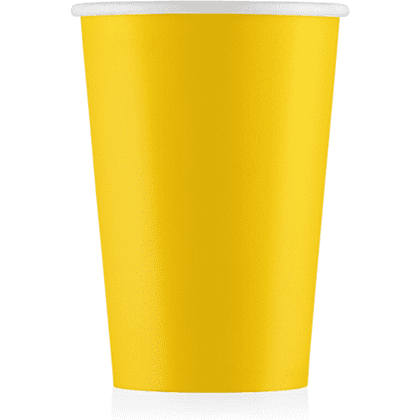 Стакан картонный Ecocups, 50 шт, 250 мл, желтый