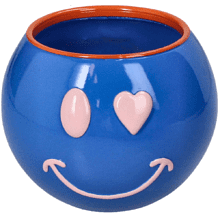 Кашпо "Smiley", полистоун, синий