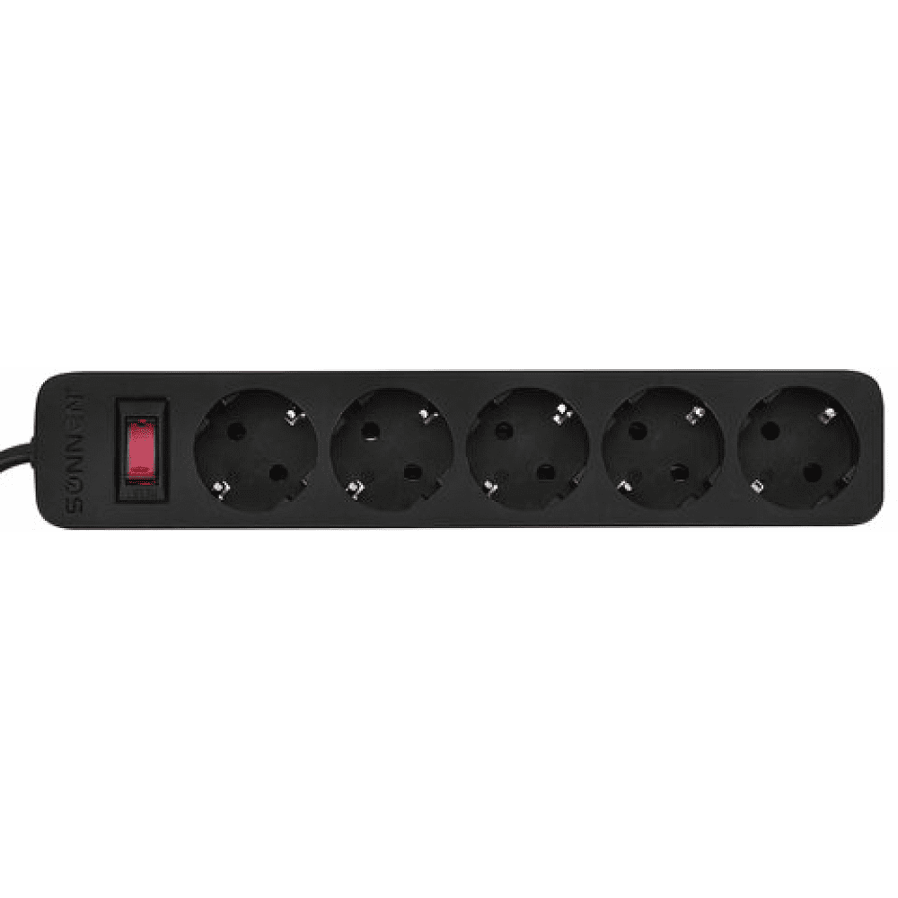 Сетевой фильтр Sonnen SPB-505, 5 м, 5 розеток, черный - 2