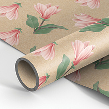 Бумага декоративная в рулоне "Pastel flowers" крафт, 1x0.7 м, 70 г/м2, разноцветный