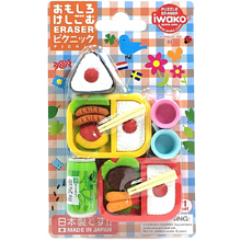 Набор ластиков "IWAKO Picnic", 6 шт, ассорти