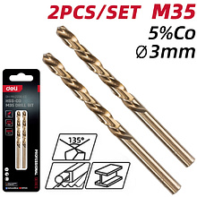 Сверло по металлу Deli RS EDH-MHZ030-E2, 2 шт, 3.0 мм, DIN 338, HSCo 5%