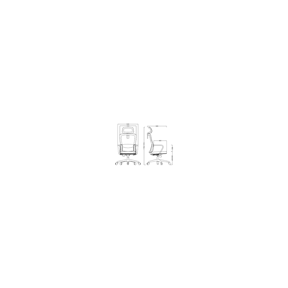 Кресло компьютерное SitZone U-060A, сетка, ткань, черный - 6