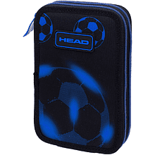 Пенал-книжка "Neo Blue Football", 2 отделения, синий, черный