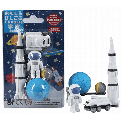 Ластик "IWAKO Space", 6 штук, фигурные, ассорти, блистер