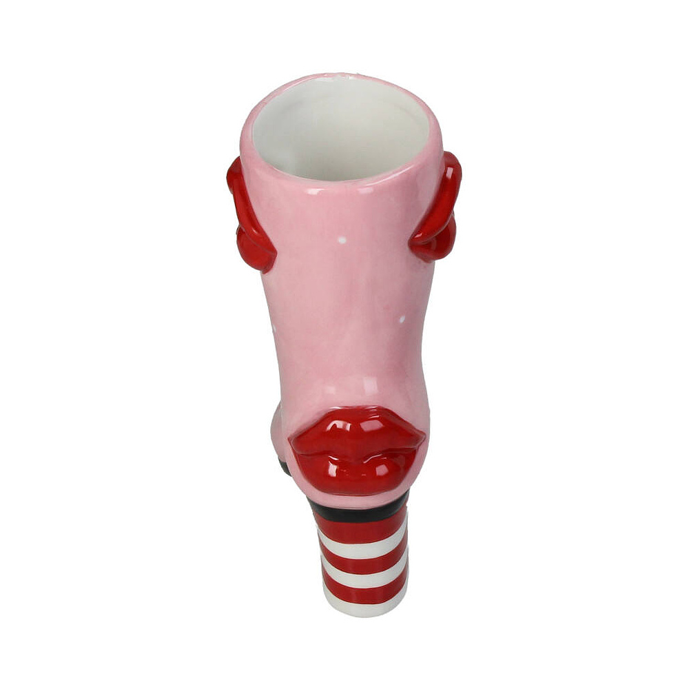 Ваза керамическая "Boot Lips", 19,5x8,5x23 см, розовый, красный - 3