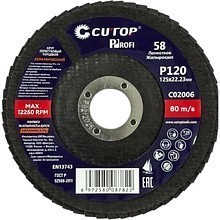 Круг лепестковый торцевой CUTOP, 125x22.2 мм, Р120