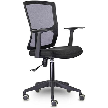 Кресло для персонала UTFC Стэнфорд СН-501 пластик, ткань/сетка, черный  