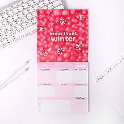 Блокнот-планер "Hello, winter", 170x170 мм, 50 листов, розовый - 5