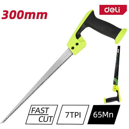 Пила-нож садовая Deli GS EDL580652, 300 мм, 7TPI, черный, зеленый - 2