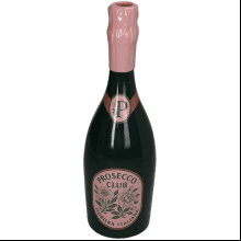 Ваза керамическая "Prosecco Bottle", 9.8х9.8х21 см, темно-зеленый, розовый