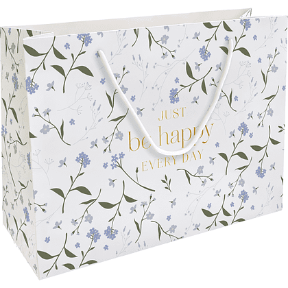Пакет бумажный подарочный "Fleurs. Незабудки", 36х26х12 см, белый