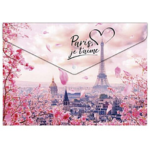 Папка-конверт на кнопке "Take me to Paris", А5, разноцветный