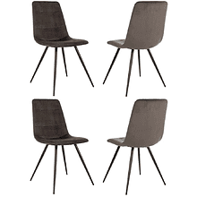 Стул Бюрократ "CH-K1_4", ткань, коричневый, металл, комплект 4 штуки