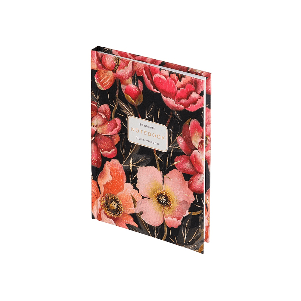 Блокнот "Flora. Pink Blossom", A6, 80 листов, клетка, черный, розовый