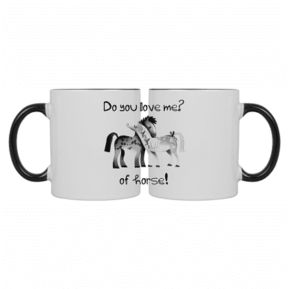 Кружка керамическая "Do you love me?", 320 мл, белый, черный