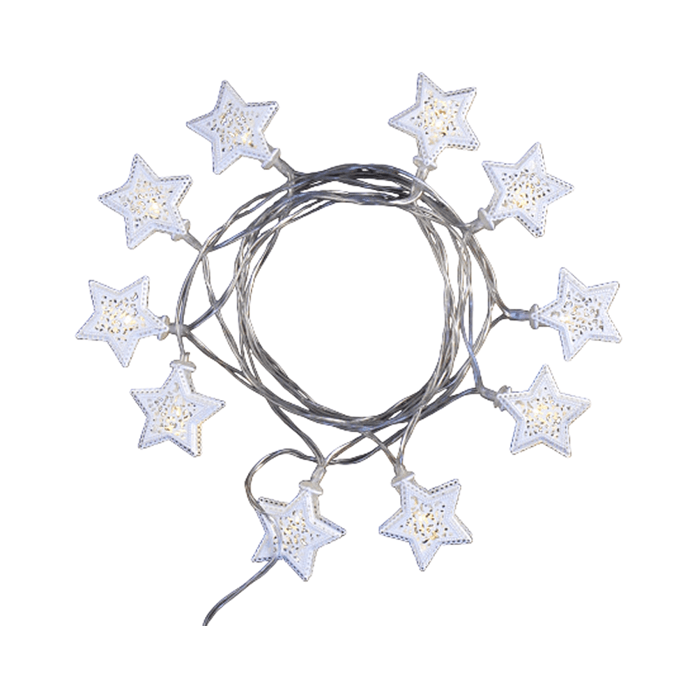 Гирлянда электрическая LED "Нить" с насадками "Ажурная звезда" 2 м, тепло-белый