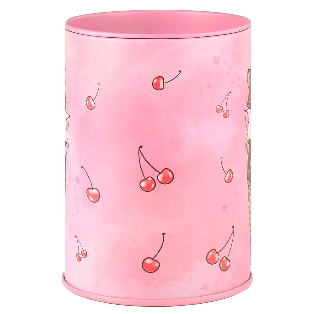 Карандашница-копилка "Коты-мороженое" металл, розовый - 4