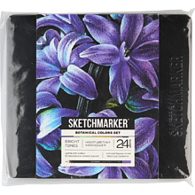 Набор карандашей цветных "Sketchmarker Ботаника", 24 цвета, в металлической коробке