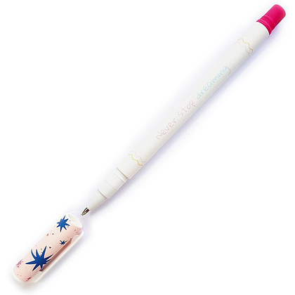 Ручка шариковая "Bunny звезды", 0.7 мм, белый, разноцветный, стерж. синий