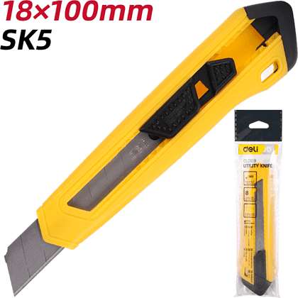 Нож строительный Deli YS EDL018B, 18 мм, универсальный - 9