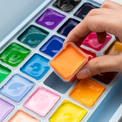 Гуашь "Himi Miya Jelly Cup", 24 цвета, 30 мл, ассорти, синий футляр - 6