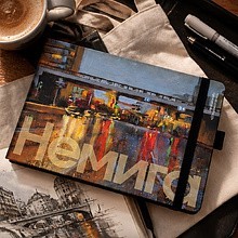 Скетчбук "Дождливый вечер", Ольга Шкарубо, 21х14,8 см, 140 г/м2, 80 л., черный