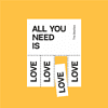 Скетчбук "All you need is love", 12х12 см, 140 г/м2, 80 листов, желтый - 2