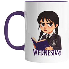 Кружка «Wednesday» внутри и ручка фиолетовая, 330 мл.              