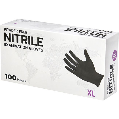 Перчатки нитриловые неопудренные одноразовые, р-р XL, 100 шт./уп., черный - 6