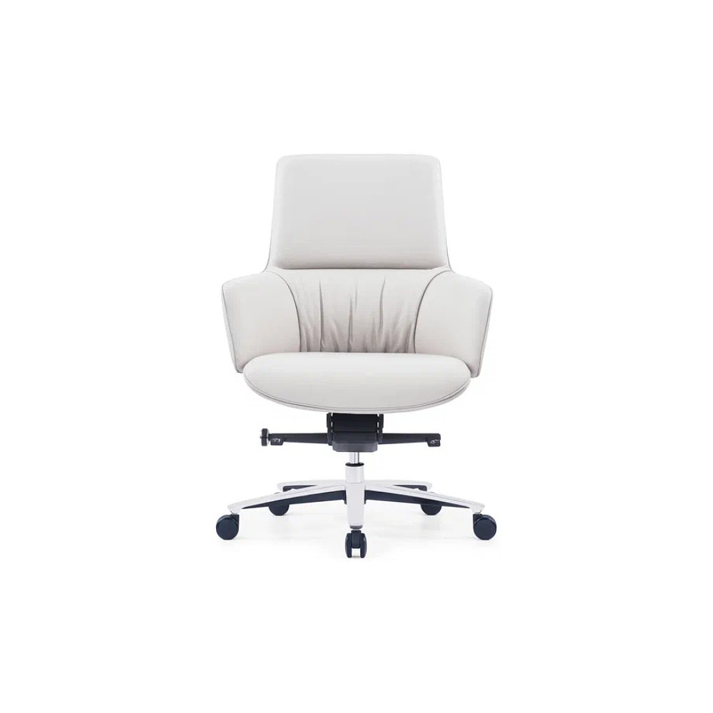 Кресло компьютерное SitZone CH-500B, кожа, алюминий, белый - 2