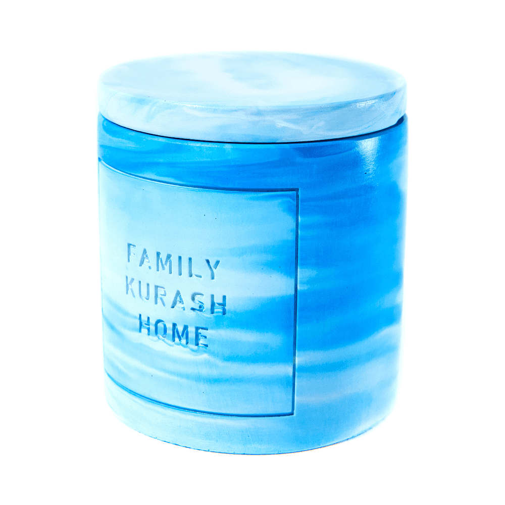 Свеча декоративная со спичками "Family Kurash Home Круг", ароматизированная, голубой - 2