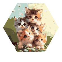 Набор для творчества "Пять милых котят", 30 см, красками по номерам