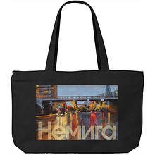 Сумка на молнии «Дождливый вечер», Ольга Шкарубо, 340 г/м2, черная