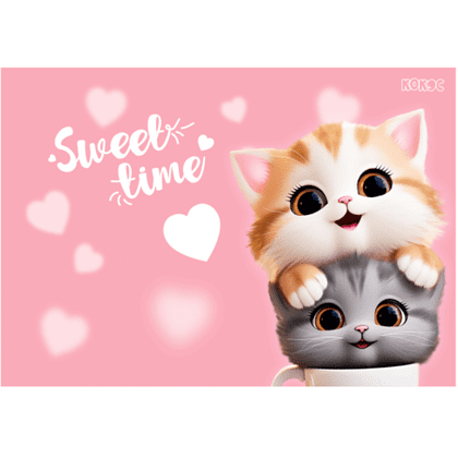 Пленка для труда "Cute cats", 50х70 см, розовый