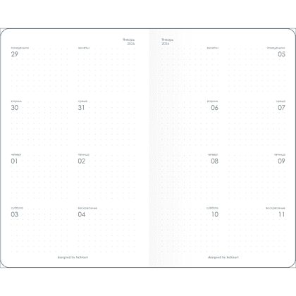 Планнер "Fleur", датированный, 108х175 мм, 32 листа, черный, 2026 - 2