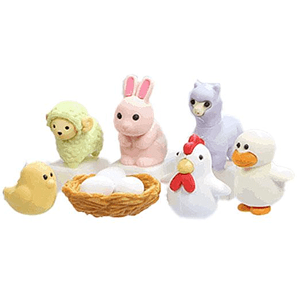 Набор ластиков "IWAKO Chicken and Friends", 7 шт, ассорти - 2