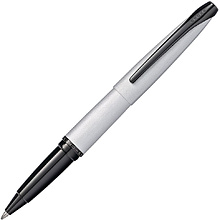 Ручка-роллер "Cross ATX Brushed Chrome", 0.7 мм, серебристый, черный, стерж. черный