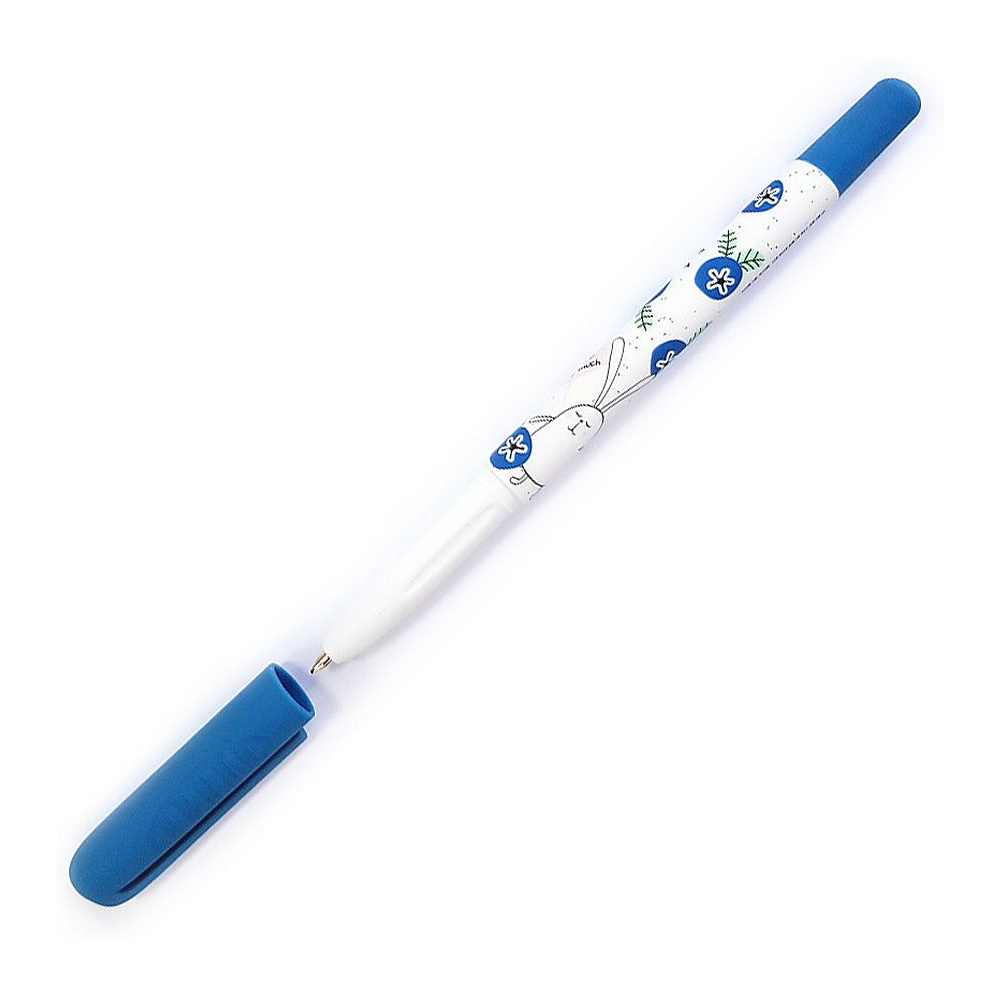Ручка шариковая "Bunny", 0.7 мм, белый, синий, стерж. синий