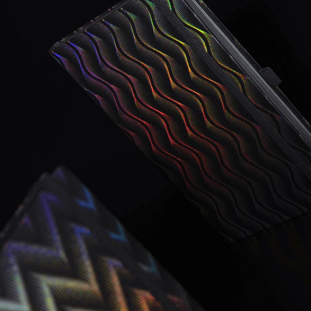 Блокнот "Optical snake", А5, 96 листов, линейка, на резинке, черный голографический - 5
