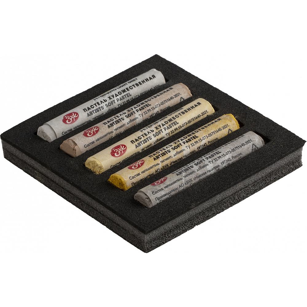 Пастель мягкая "Мастер Класс коричнево-серые оттенки", набор 5 цветов - 3