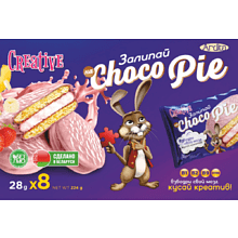 Печенье "Залипай на Choco Pie Креатив", со вкусом клубники и банана, 224 г