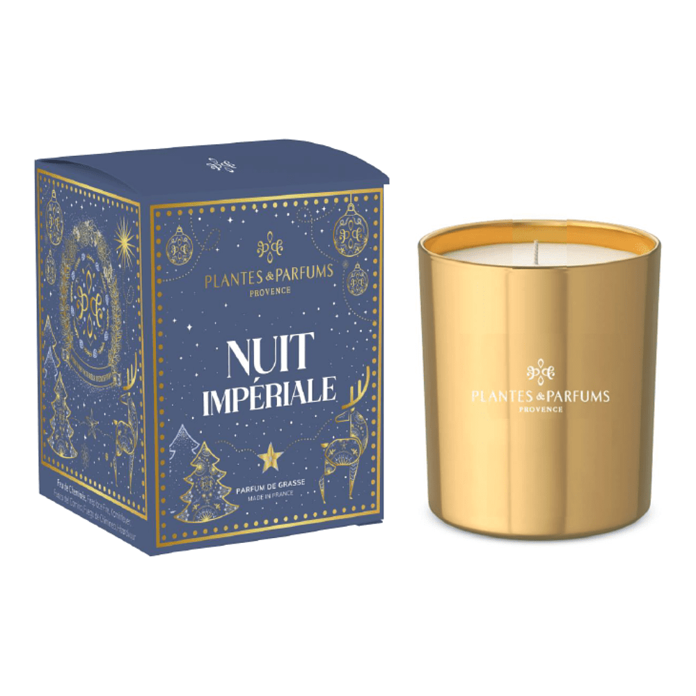 Свеча ароматическая PLANTES&PARFUMS "Imperial Night", Christmas Collection 2026, 180 гр