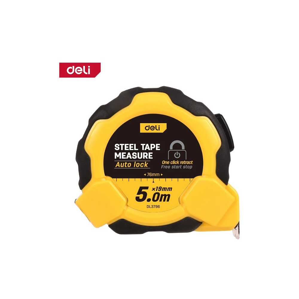 Рулетка Deli YS EDL3798, 5 м х 19 мм, желтый, черный - 4