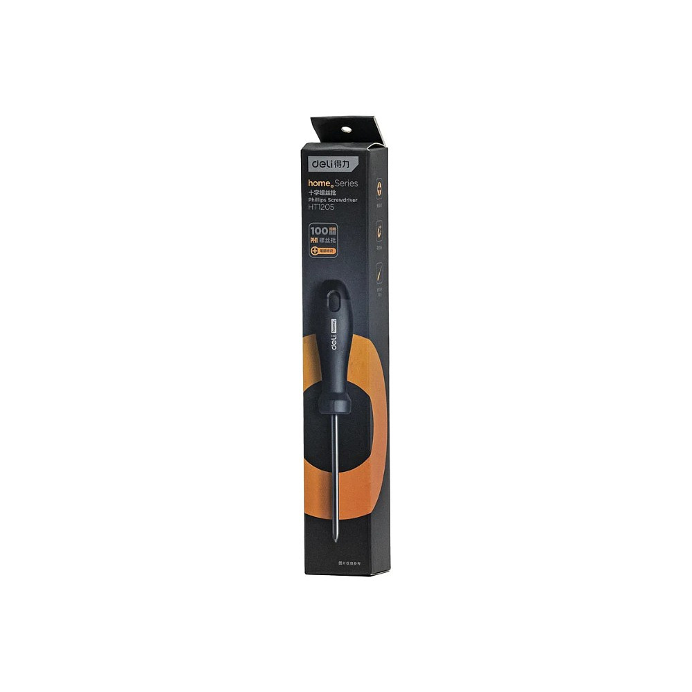 Отвертка Deli HS EHT1205, PH1х100 мм, Soft Touch, черный - 3