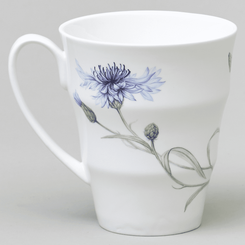 Кружка фарфоровая "Васильки", 350 мл, белый - 3