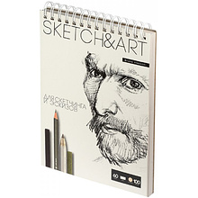Скетчбук "Sketch&Art", 18.5x25 см, 60 г/м2, 100 листов