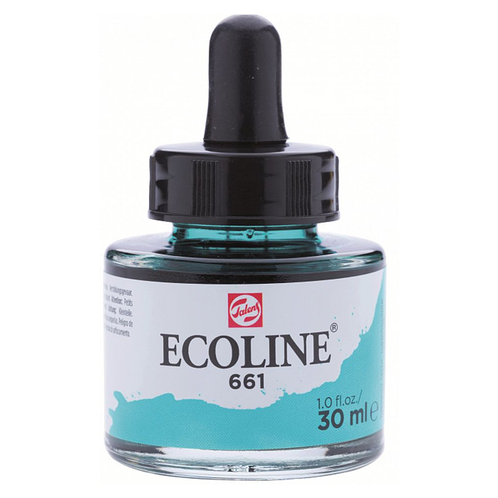 Жидкая акварель "ECOLINE", 661 зеленый бирюзовый, 30 мл